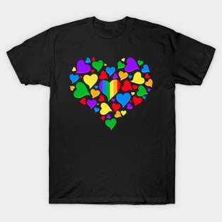 Gay Valentines Day Colored Hearts T-Shirt